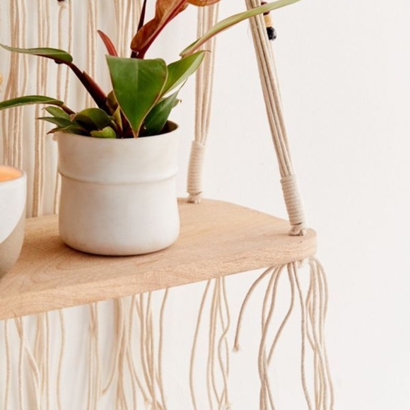 Urban Outfitters Rosalie Macrame Hanging Wall Shelf - Picture 2 of 3